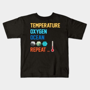 Terraforming Mars Temperature, Oxygen, Ocean, Repeat Board Game Graphic - Tabletop Gaming Kids T-Shirt